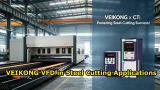 VEIKONG Variable frequency drive working with CT in steel cutting factory from Turkey
